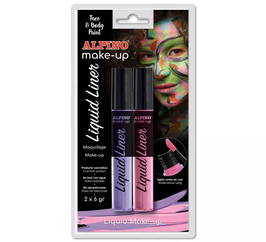 Translation missing: fr.Blíster de Maquillaje Líquido Liner Rosa y Lila (2 unidades de 6 grs)