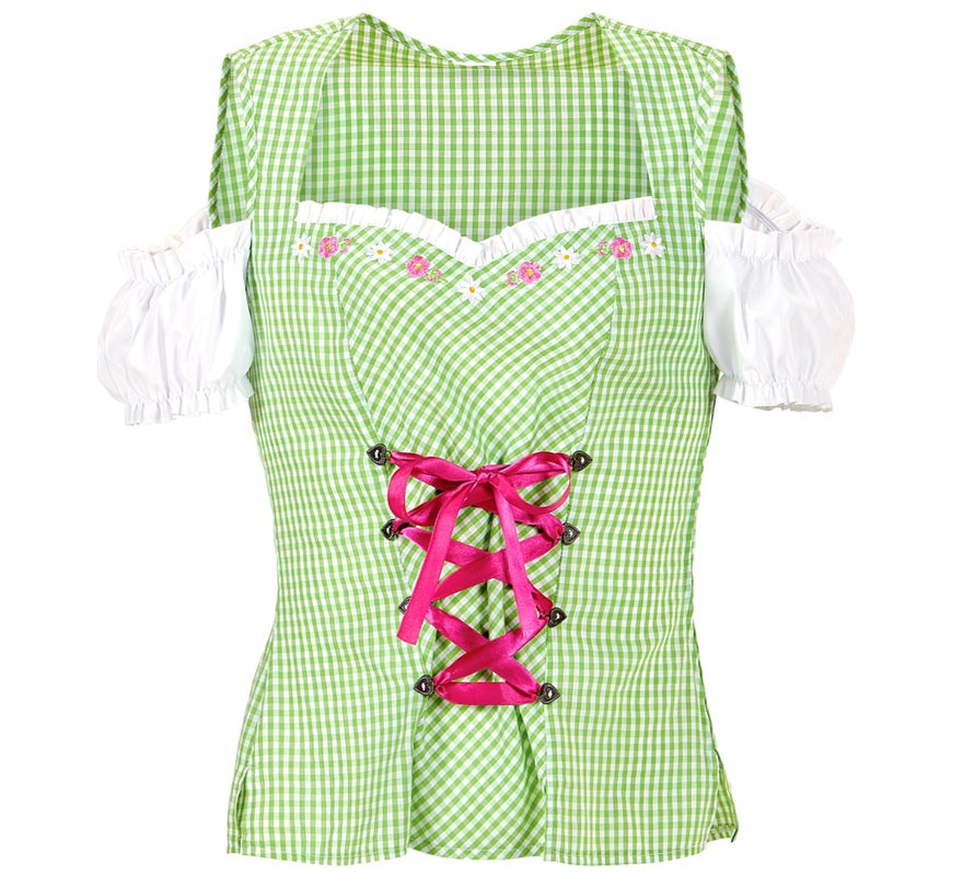 Translation missing: fr.Blusa de Bávara verde y rosa para mujer