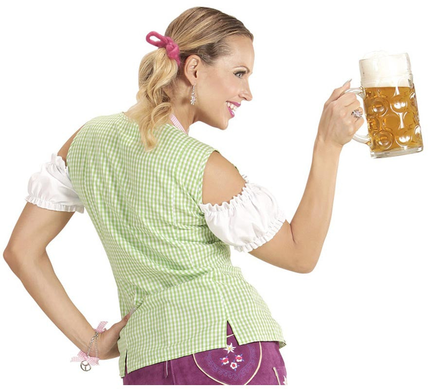 Translation missing: fr.Blusa de Bávara verde y rosa para mujer