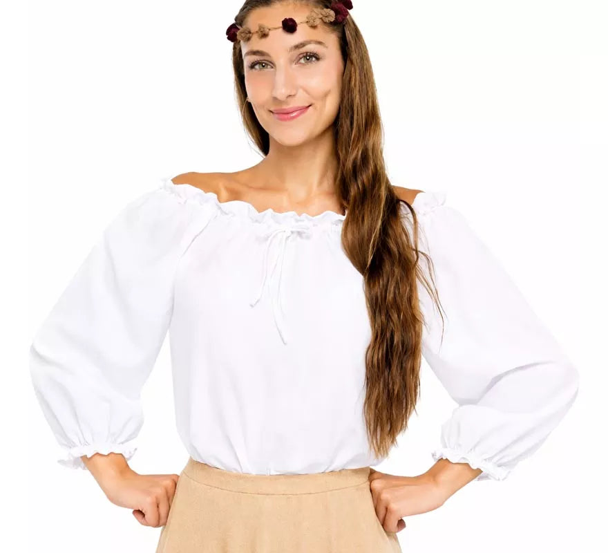 Translation missing: fr.Blusa Medieval blanca para mujer