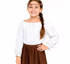 Blouse blanche médiévale pour filles