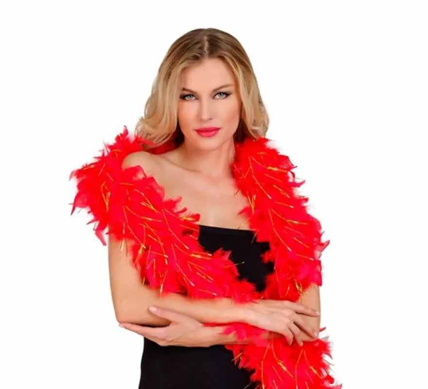 Translation missing: fr.Boa de Plumas con espuma dorada de 1,80 m y 50 g en varios colores