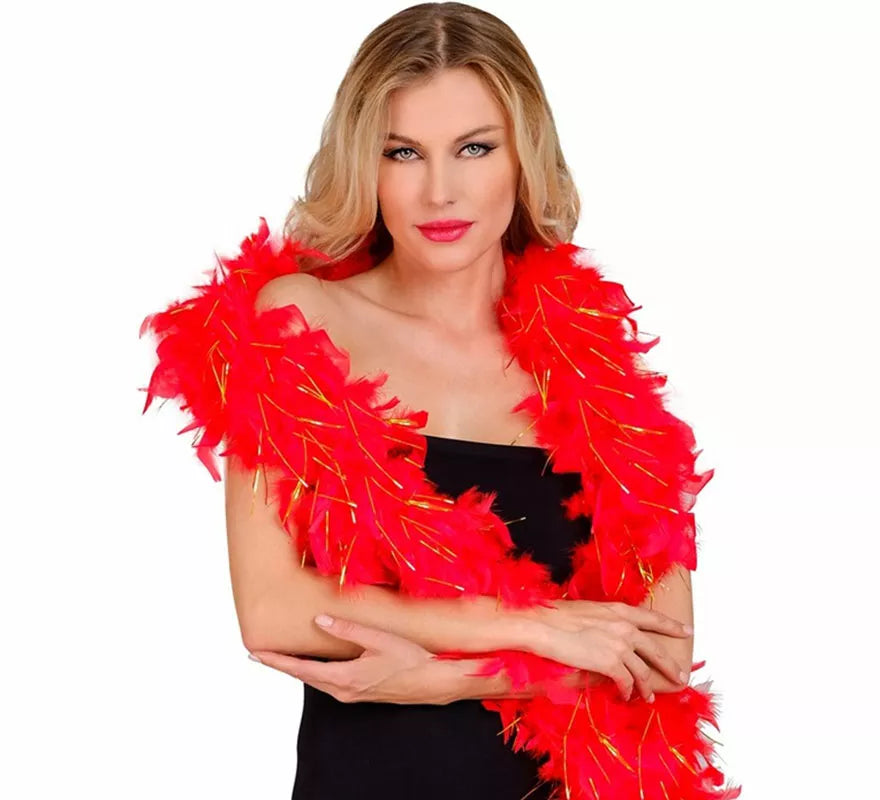 Translation missing: fr.Boa de Plumas con Espuma dorada de 1,80 m y 80 g en varios colores
