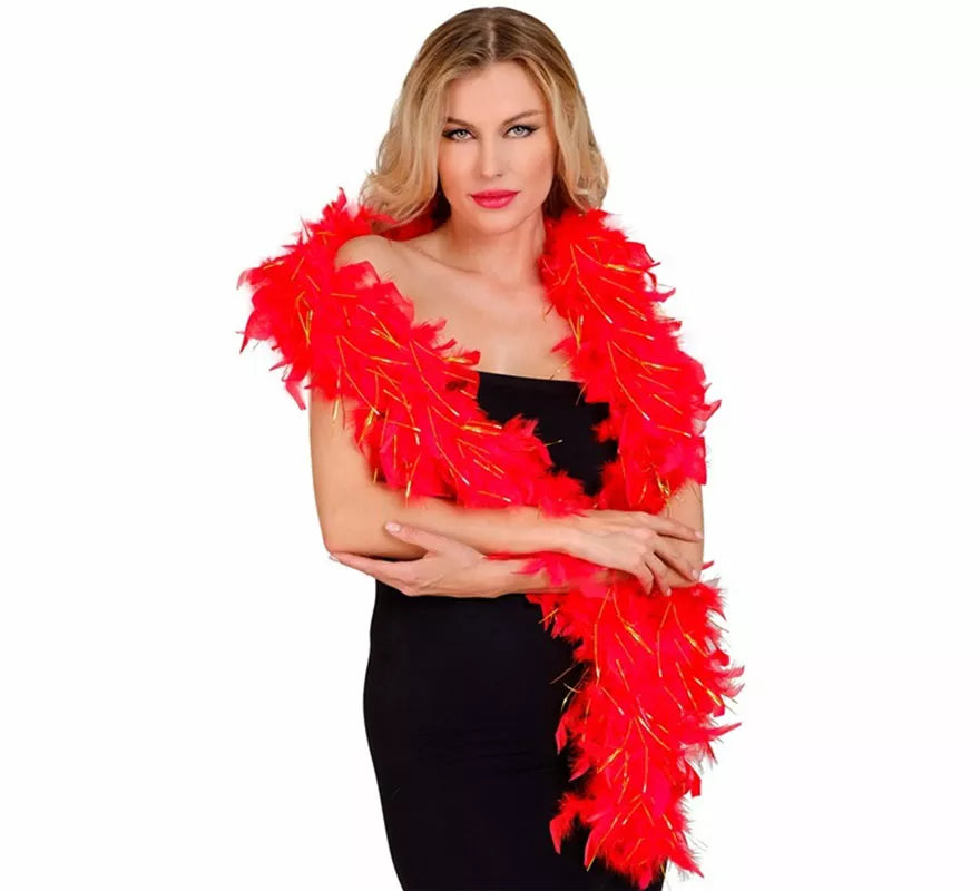 Translation missing: fr.Boa de Plumas con Espuma dorada de 1,80 m y 80 g en varios colores