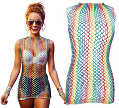 Body en résille multicolore pour femme
