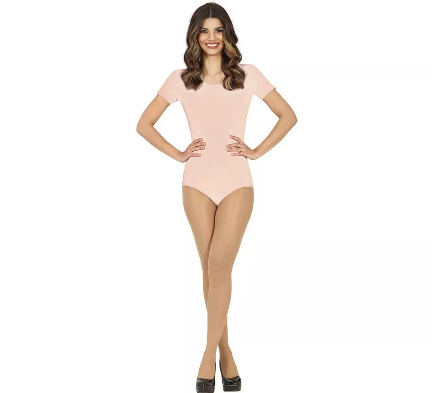 Translation missing: fr.Body o Maillot Beige manga corta para mujer