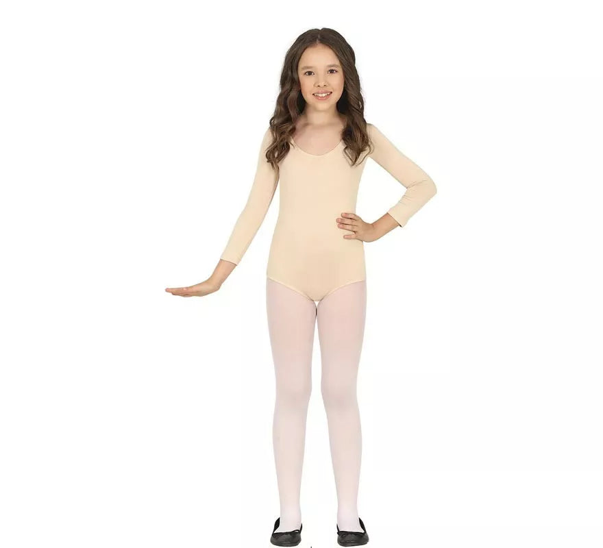 Translation missing: fr.Body o Maillot Beige manga larga para niños