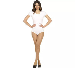 Body ou maillot blanc à manches courtes pour femme