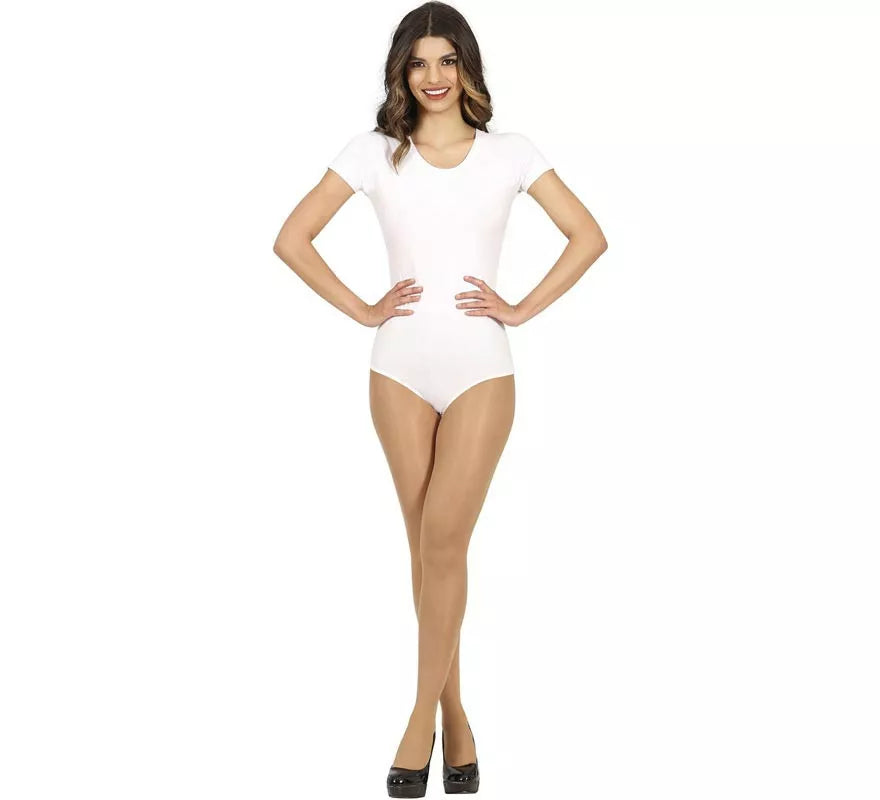 Translation missing: fr.Body o Maillot Blanco manga corta para mujer