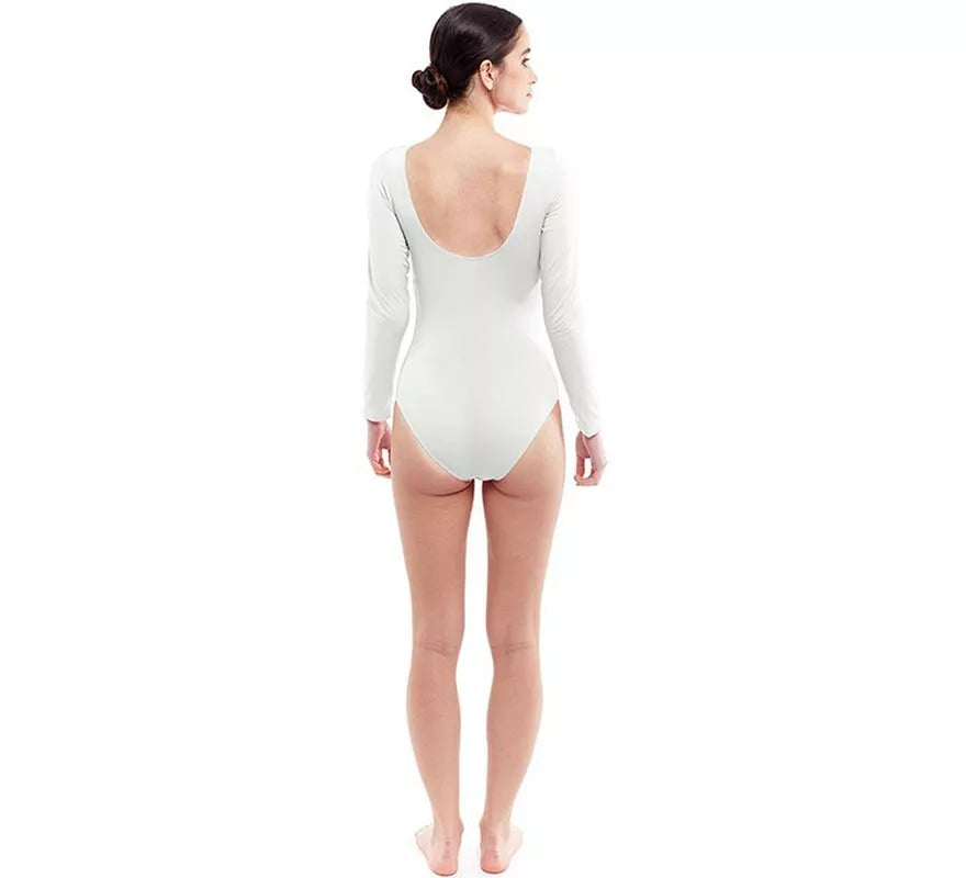 Translation missing: fr.Body o Maillot blanco manga larga para mujer