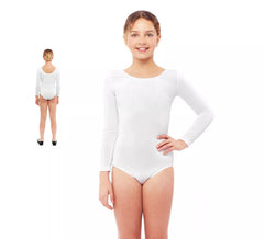 Body ou maillot blanc manches longues pour fille