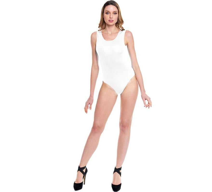 Translation missing: fr.Body o Maillot con tirante ancho blanco para mujer
