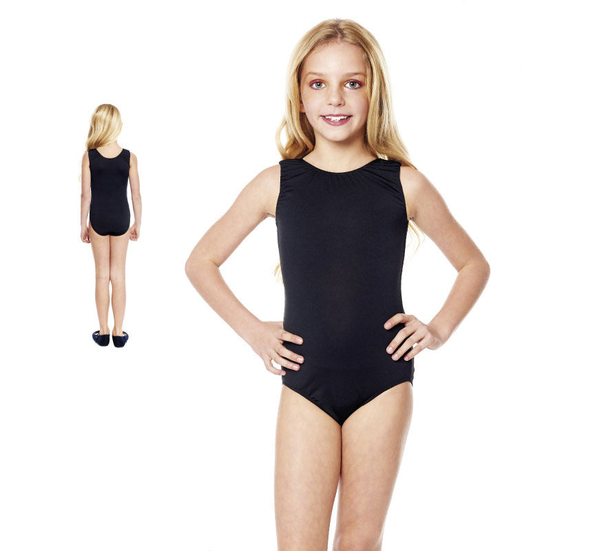 Translation missing: fr.Body o Maillot con tirante ancho negro para niña