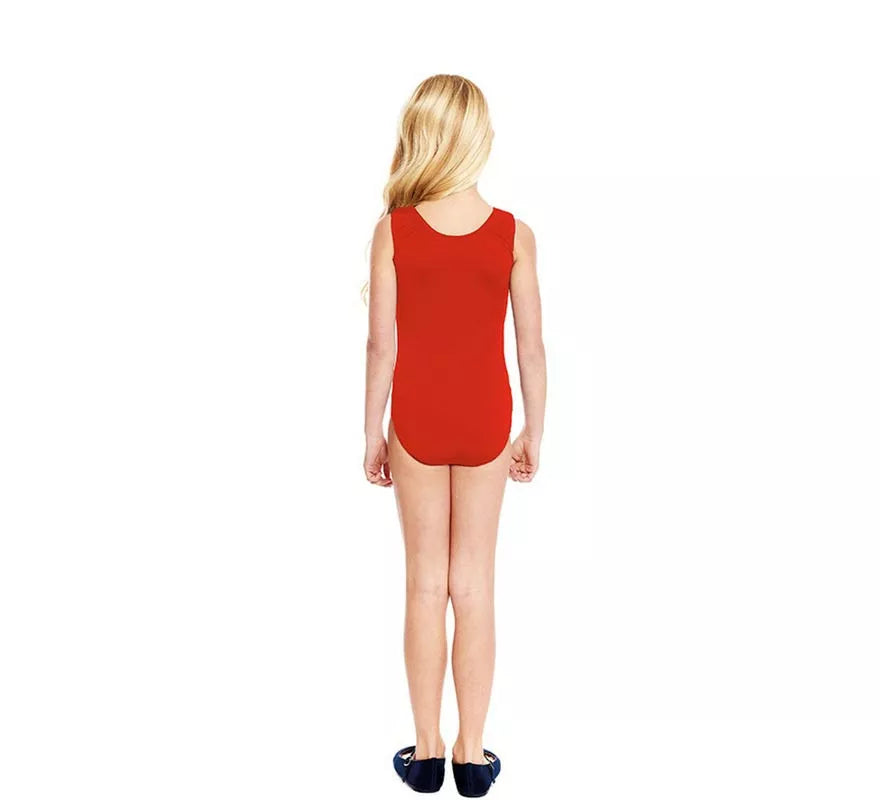 Translation missing: fr.Body o Maillot con tirante ancho rojo para niña