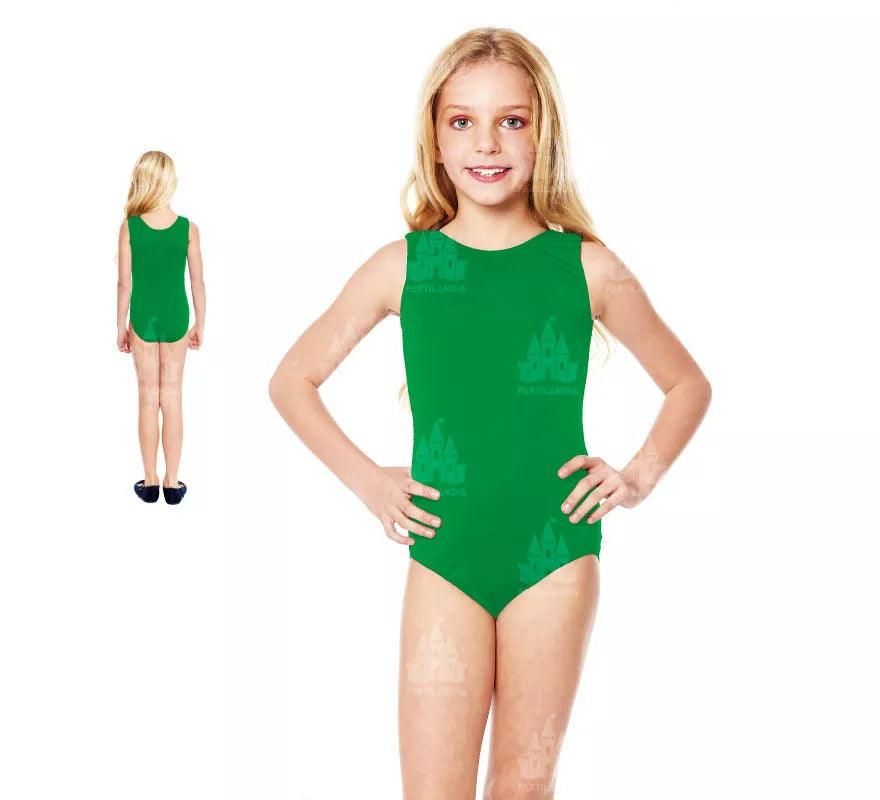 Translation missing: fr.Body o Maillot con tirante ancho verde para niña