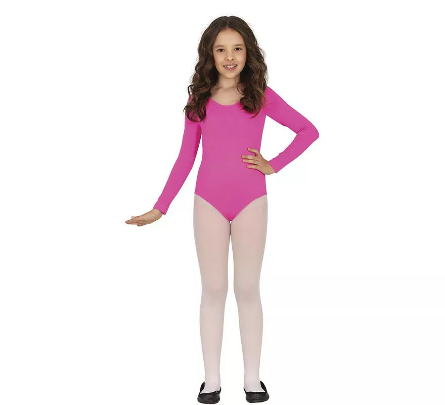 Translation missing: fr.Body o Maillot Fucsia manga larga para niños