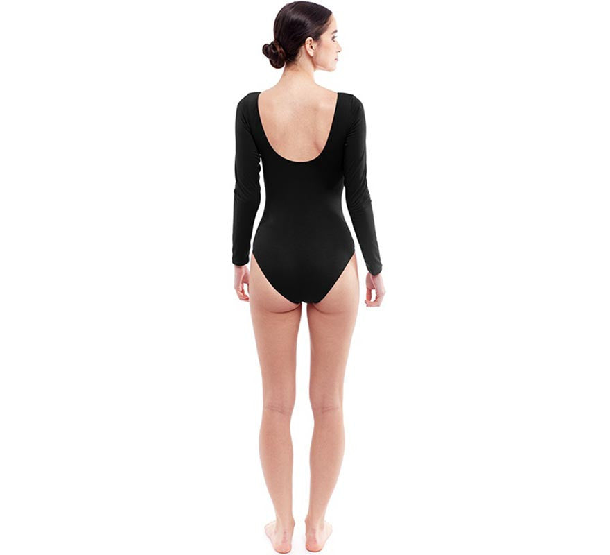 Translation missing: fr.Body o Maillot negro manga larga para mujer