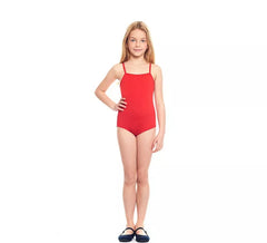 Body ou Justaucorps tricoté à bretelles rouges pour fille