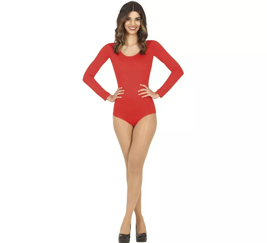Translation missing: fr.Body o Maillot Rojo manga larga para mujer