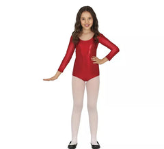 Body ou Jersey rouge métallisé manches longues pour enfant