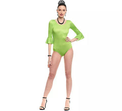 Body ou justaucorps Sevillana Lycra avec volant vert pour femme