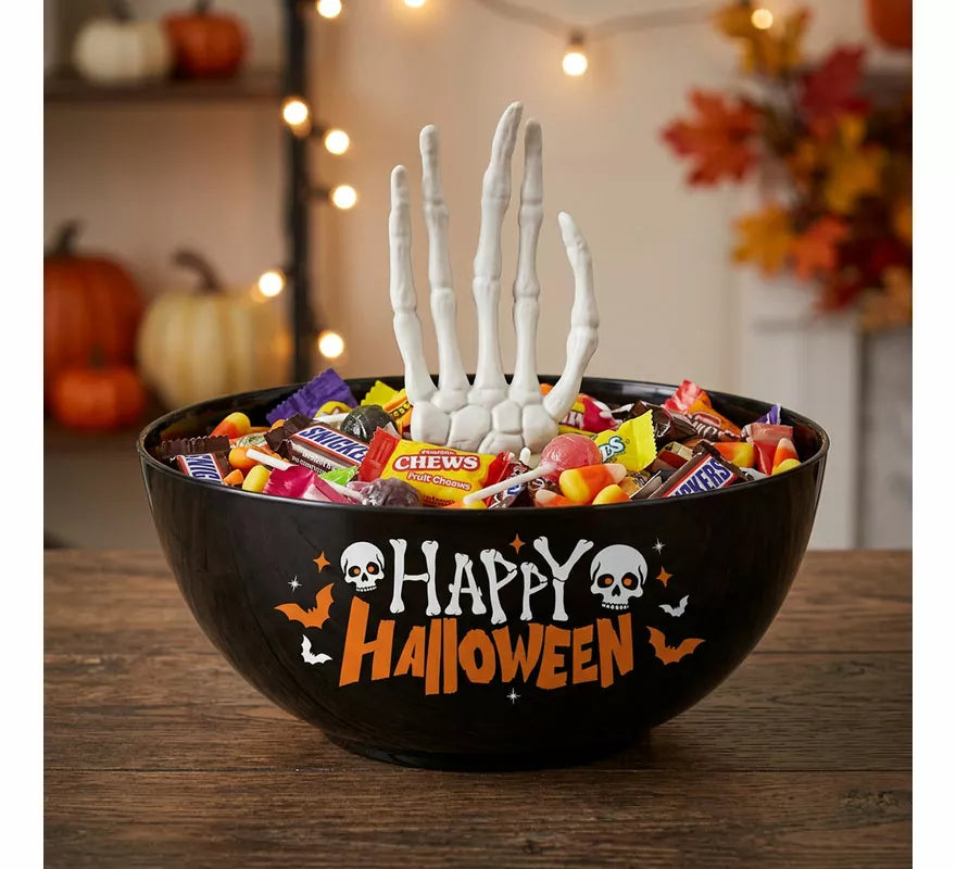Translation missing: fr.Bol con Mano Esqueleto Happy Halloween de 25 cm