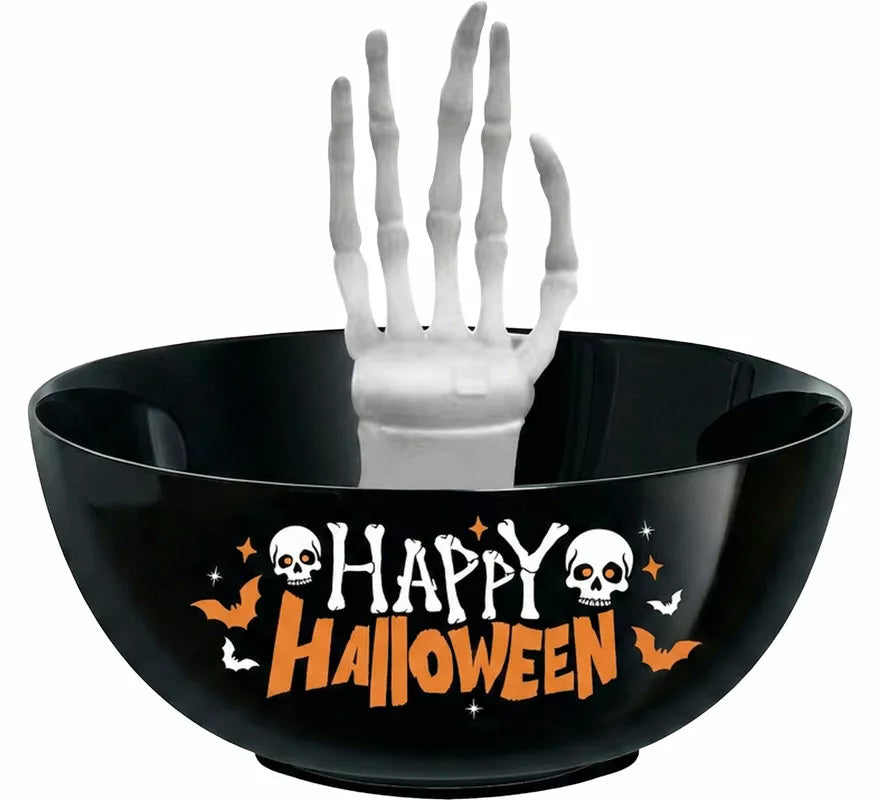 Translation missing: fr.Bol con Mano Esqueleto Happy Halloween de 25 cm