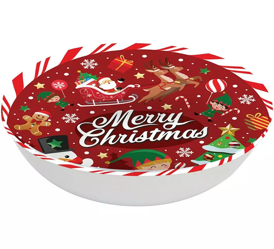Translation missing: fr.Bol Merry Christmas rojo de pvc de 32 cm