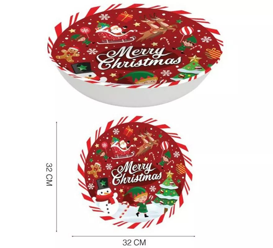 Translation missing: fr.Bol Merry Christmas rojo de pvc de 32 cm