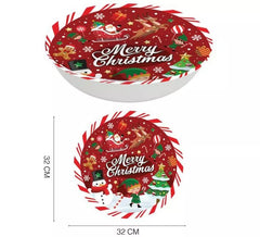 Bol Joyeux Noël pvc rouge 32 cm