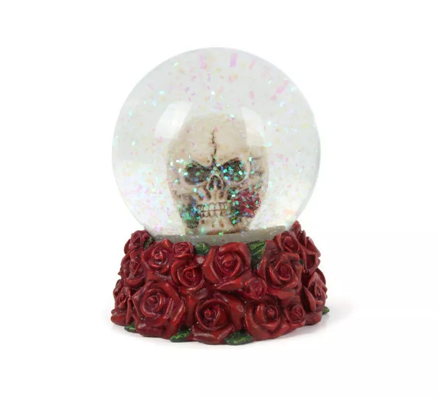Translation missing: fr.Bola de Cristal con calavera y rosas de 6,9x8,4x6,9 cm