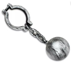 Boule de prisonnier argentée effet antique 45 cm