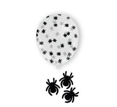 Sachet de 10 ballons avec confettis araignées