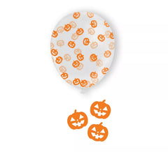 Sachet de 10 ballons confettis citrouille