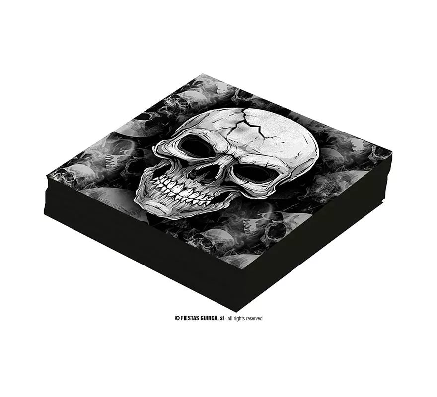 Translation missing: fr.Pack de 12 Servilletas Calavera Temible de 33x33 cm