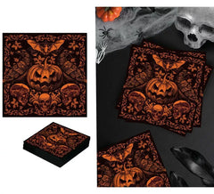 Sachet de 20 serviettes Citrouille Gothique 16x16 cm