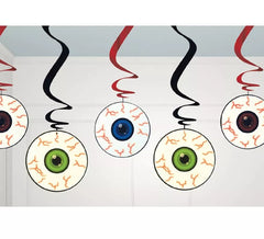 Pack de 5 Décoration à Suspendre Yeux pour Halloween