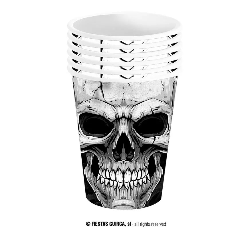 Translation missing: fr.Pack de 6 Vasos Calavera Temible de 240 ml