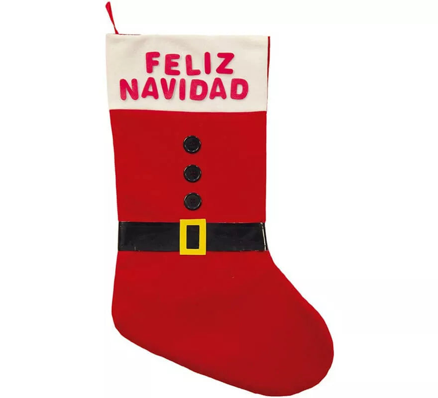 Translation missing: fr.Bolsa Bota de Papá Noel Feliz Navidad de 55 cm