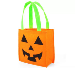 Sac citrouille heureux en feutre mesurant 17,5x7,5x30 cm