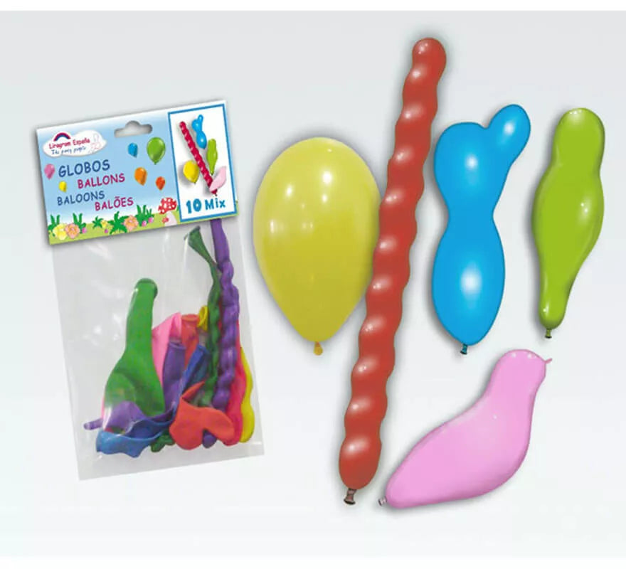 Translation missing: fr.Bolsa de 10 Globos de látex Mixtos de colores