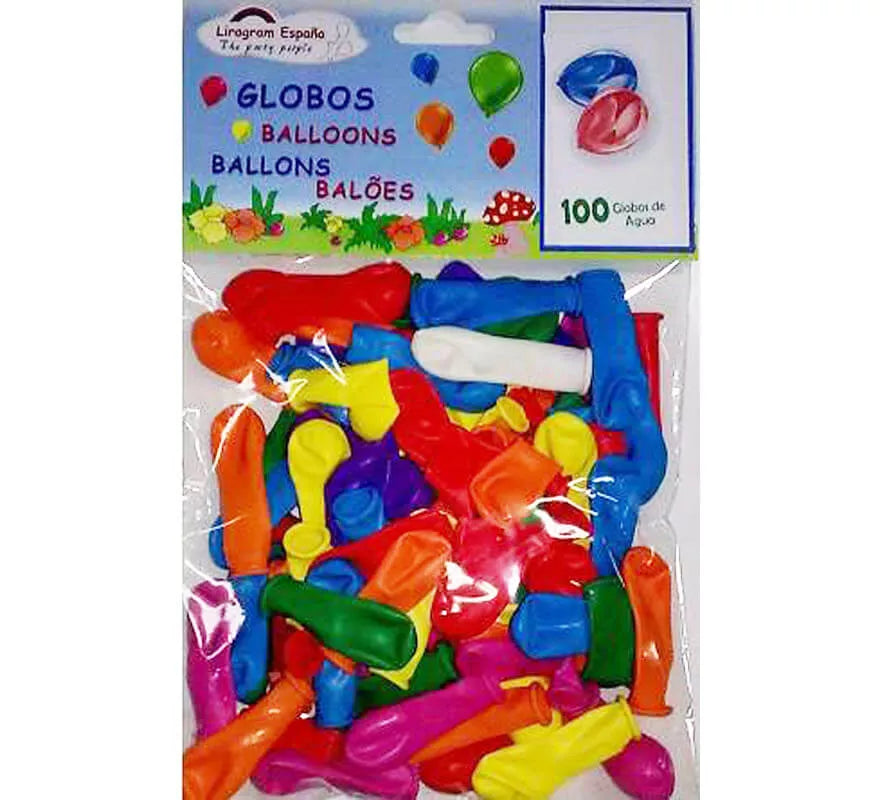 Translation missing: fr.Bolsa de 100 Globos látex de Agua de colores