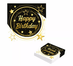 Sachet de 12 Serviettes Joyeux Anniversaire de 33X33 cms