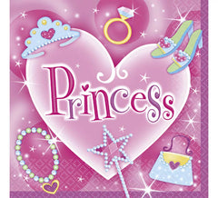 Pack de 16 Serviettes Princesse de 33x33cm