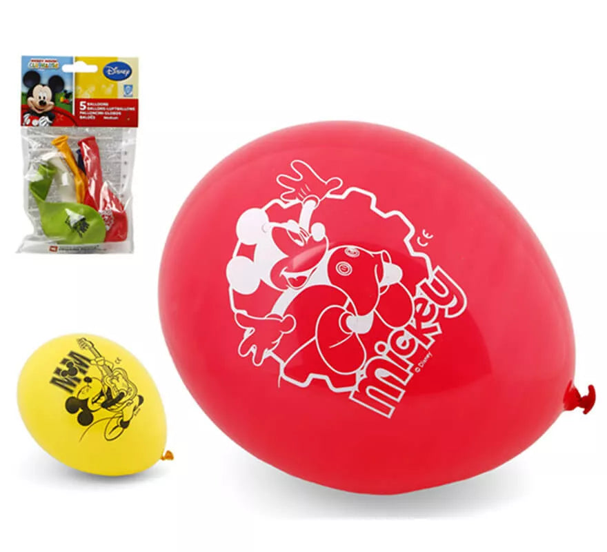 Translation missing: fr.Bolsa de 5 Globos de Mickey colores surtidos de 23 cm