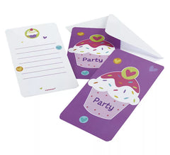 Pack de 6 Invitations de Cupcake avec enveloppe