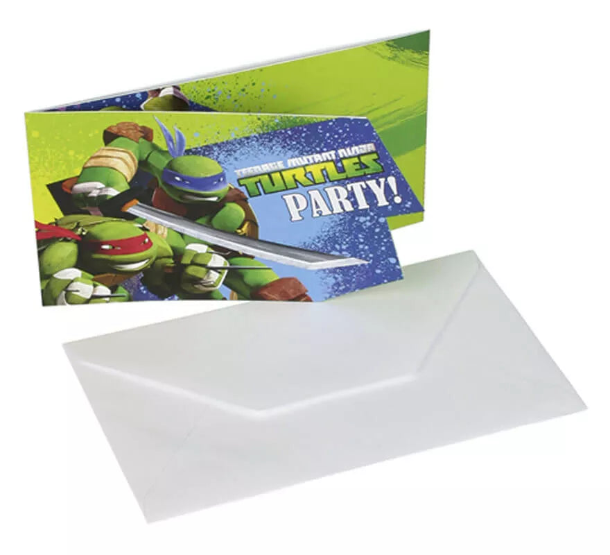 Translation missing: fr.Bolsa de 6 Invitaciones de las Tortugas Ninja Mutantes