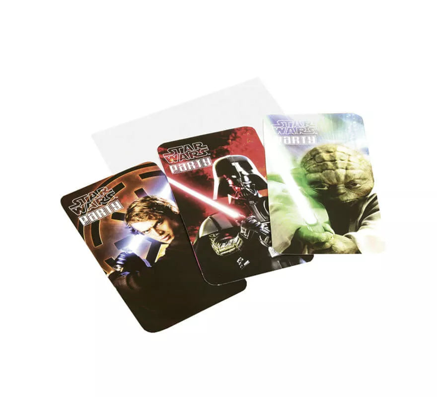 Translation missing: fr.Bolsa de 6 Invitaciones de Star Wars con sobres