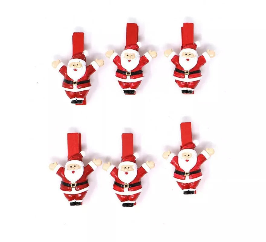 Translation missing: fr.Bolsa de 6 Pinzas Papa Papá Noel 3 cm