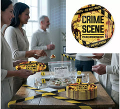 Sachet de 6 Assiettes Scène de Crime de 23 cm